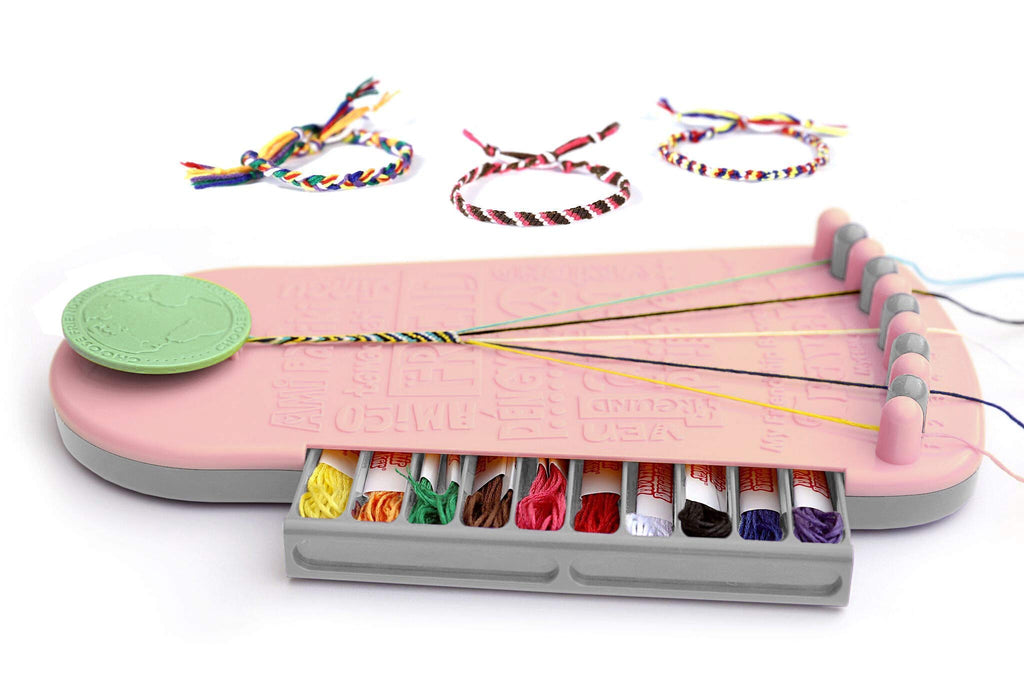 Choose Friendship Bracelet Making Kit – 20 Pre-Cut Threads, Portable Loom with Storage, Makes 8 Bracelets, Craft Gift for Kids Ages 8+, Dark Blue “Blueberry”