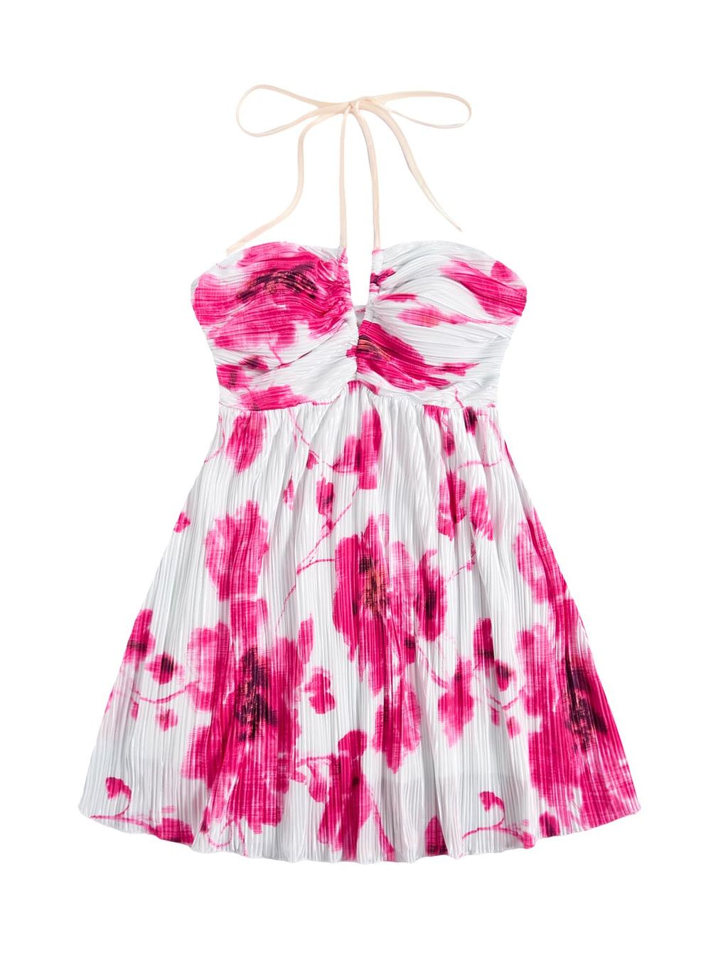 SOLY HUX Women's Tie Dye Cami Dress Halter Backless Sleeveless A Line Short Summer Dresses Sundress