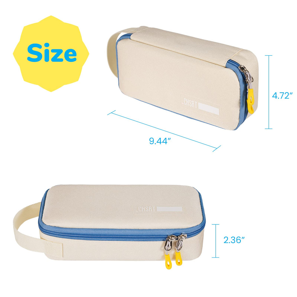 ECHSRT Large Pencil Case, Aesthetic Pen Pouch with Big Capacity, Minimalist Portable Stationery Bag with Handle for Office Organizer Aesthetic Pencil Cases