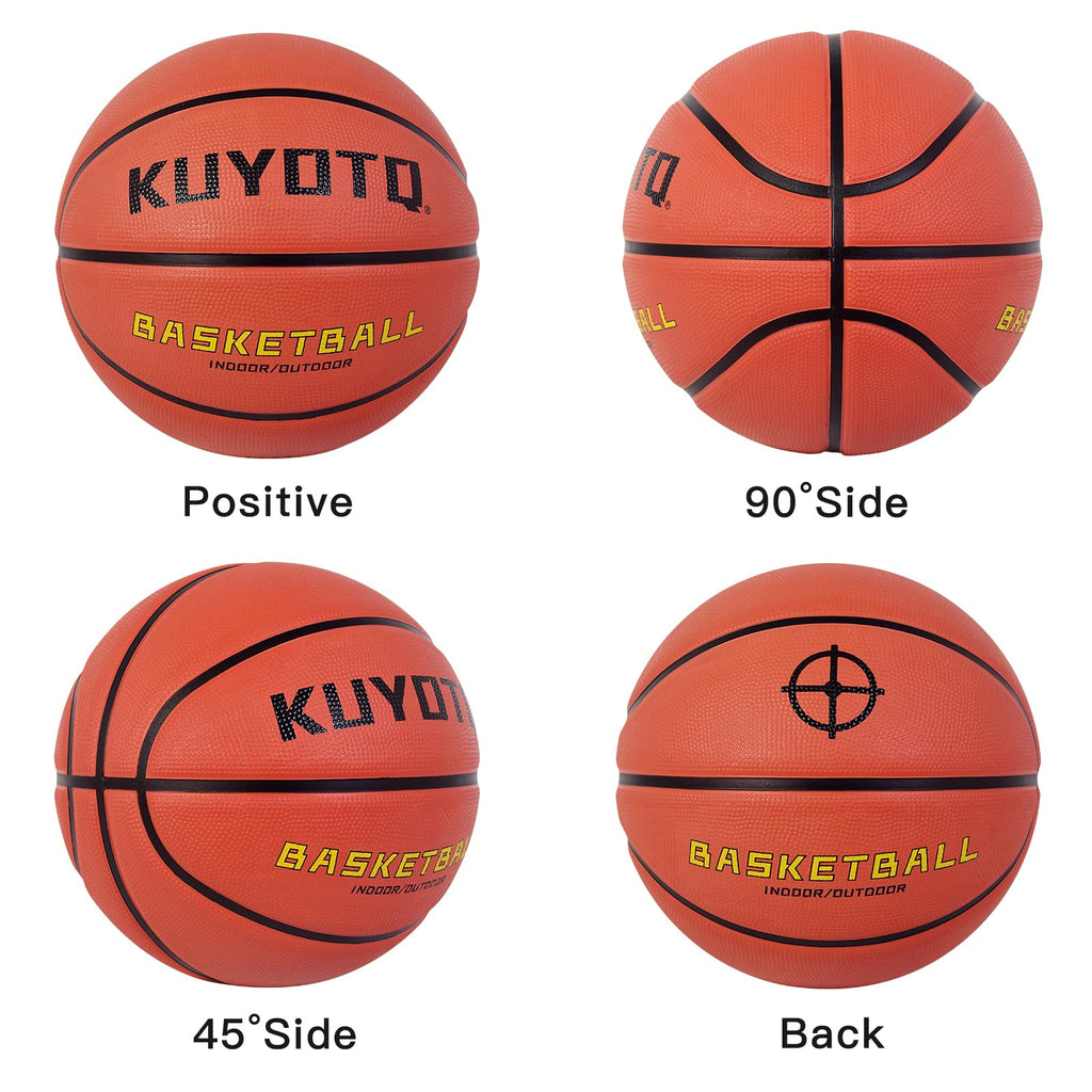 KUYOTQ Kids Youth Adult Size 3/4/5/6/7 (22/25.5/27.5/28.5/29.5") Basketball Premium Rubber or Faux Leather Basketball Indoor Outdoor Basketball for Boys Girls Womens Mens Basketball Gifts (Deflated)