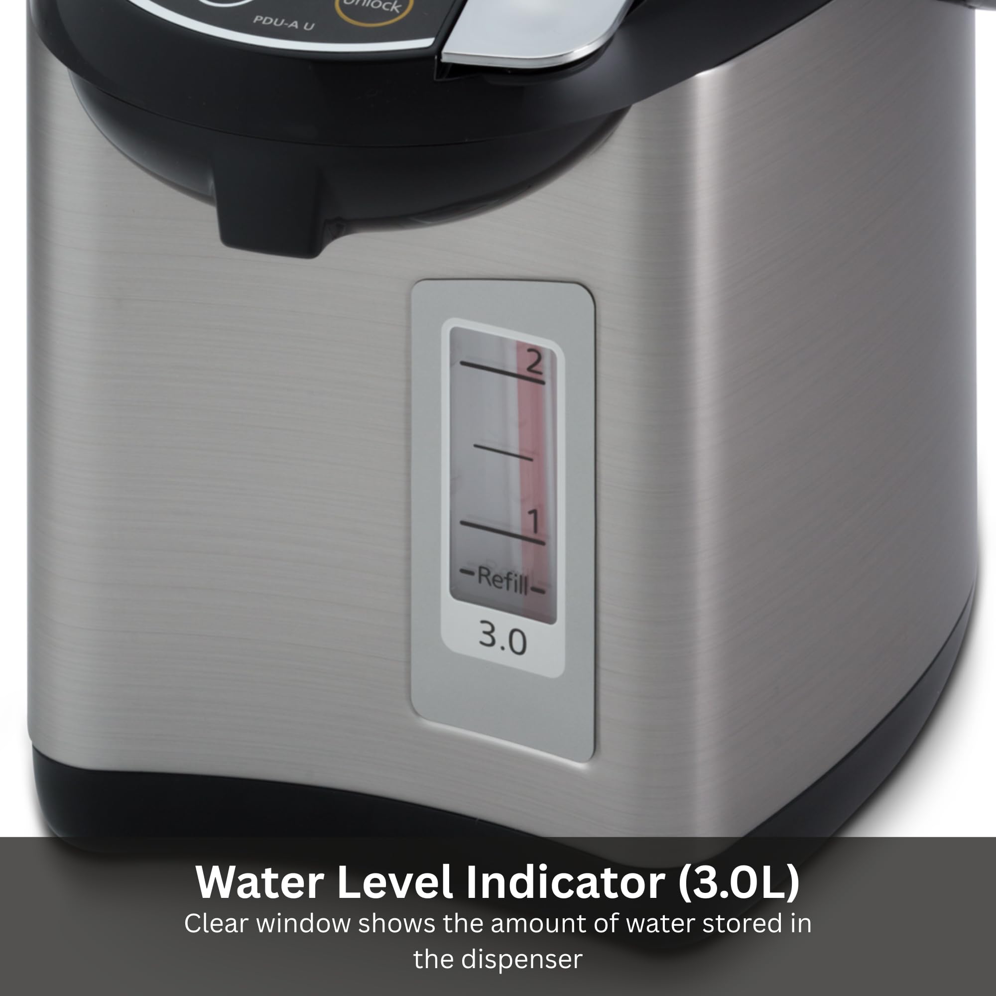 Tiger PDU-A30U-K Electric Hot Water Boiler and Warmer, Stainless Black, 3-Liter