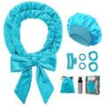 Gwabee Heatless Curls Overnight Hair Curler, 70" Soft Hair Curlers to Sleep In No Heat Curls Overnight, 9 PCS No Heat Curlers Set for Women - Blue