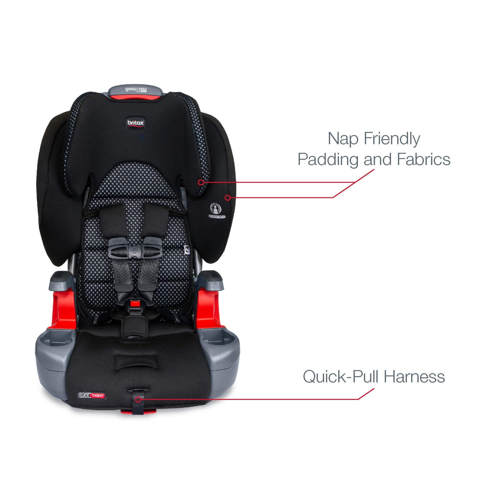 Britax Grow with You ClickTight Harness-2-Booster Car Seat, 2-in-1 High Back Booster, Black Contour
