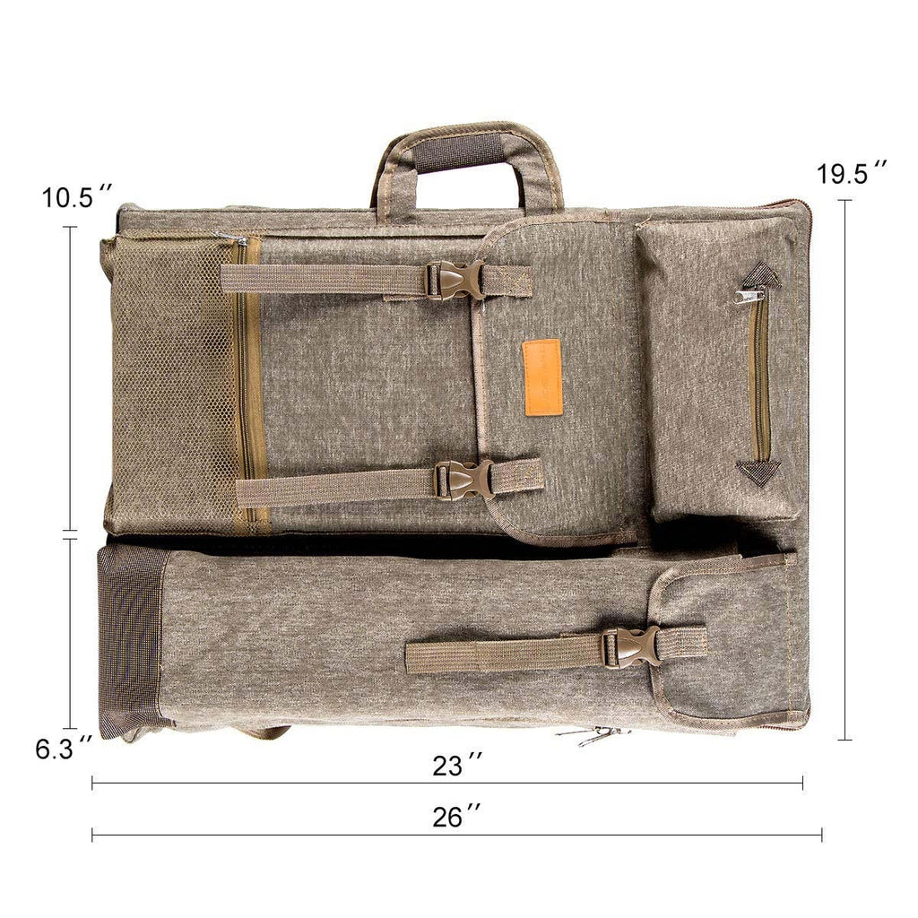TRANSON Art Portfolio Case Artist Backpack Canvas Bag Large 26” x 19.5”