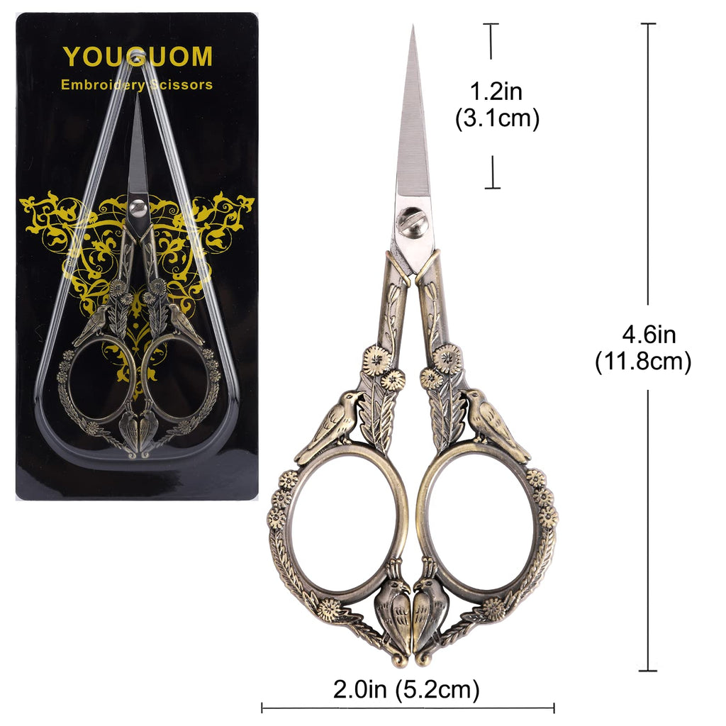 YOUGUOM Small Craft Scissors, Little Travel Sharp Embroidery Scissors All Purpose, Straight Tips Mini Sewing Shears, Precision Detail Thread Cutting Snips