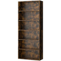 Shintenchi Bookshelf,6-Tier Open Bookcase and Bookshelves,6 Shelf Display Storage Shelves Floor Standing 70.6 inches Tall Bookcase for Home Office, Living Room (Black)