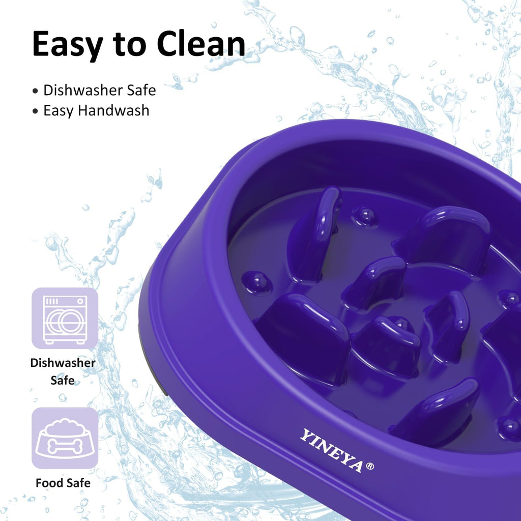 YINEYA 2PCS Anti-Choking Slow Feeder Dog Bowls Small Size Dog, Slow Feeder Cat Bowl, Supplies and Puzzle for Pet
