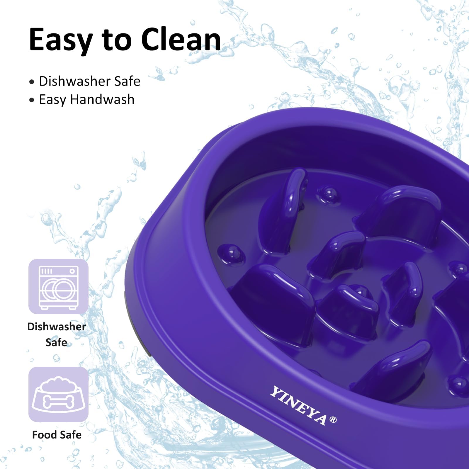 YINEYA 2PCS Anti-Choking Slow Feeder Dog Bowls Small Size Dog, Slow Feeder Cat Bowl, Supplies and Puzzle for Pet