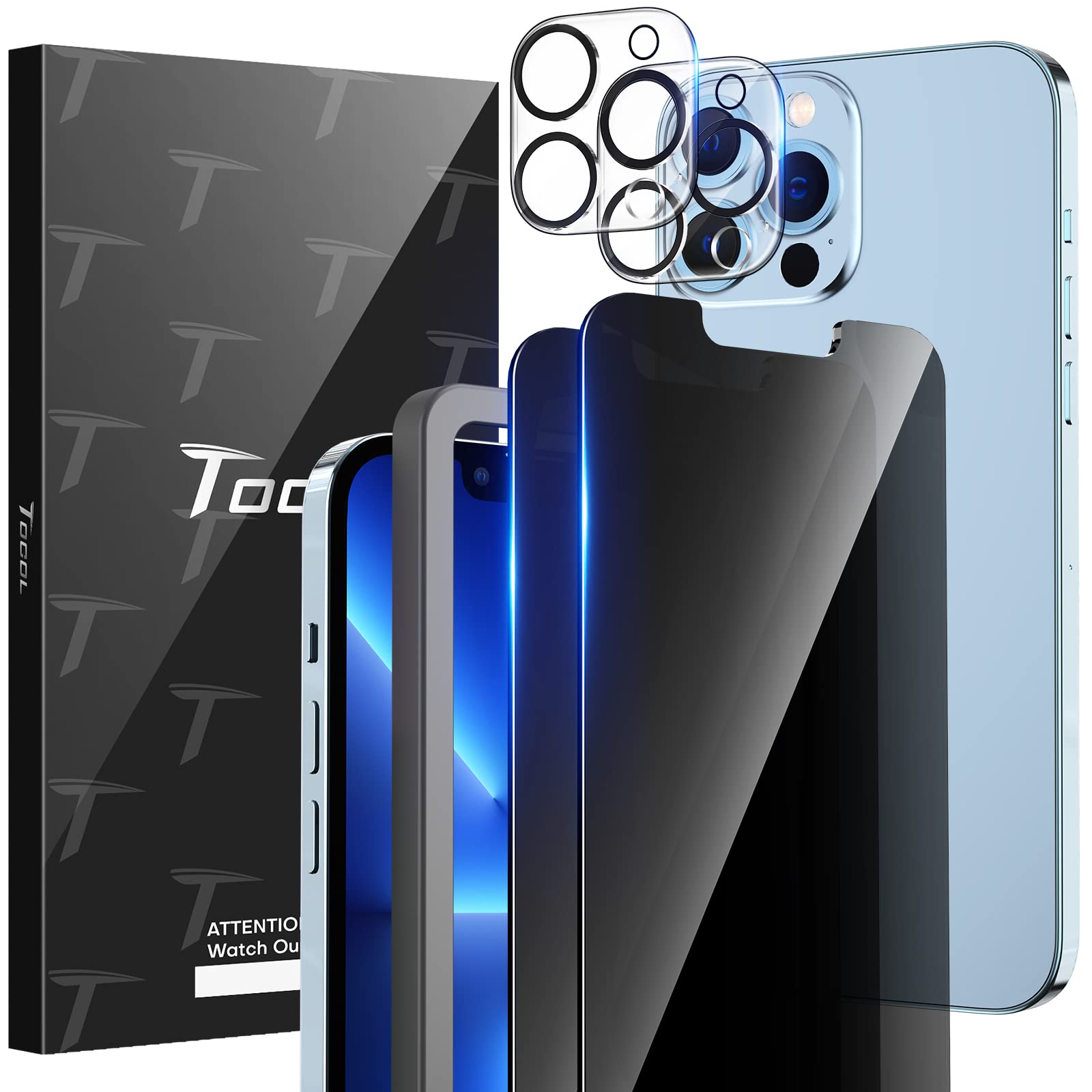 TOCOL [3 Pack] Compatible for Google Pixel 6 5G 6.4'' Tempered Glass Screen Protector & Glass Camera Lens Protector, Case Friendly, Anti-Scratch [Alignment Tool] [Fingerprint Unlock]