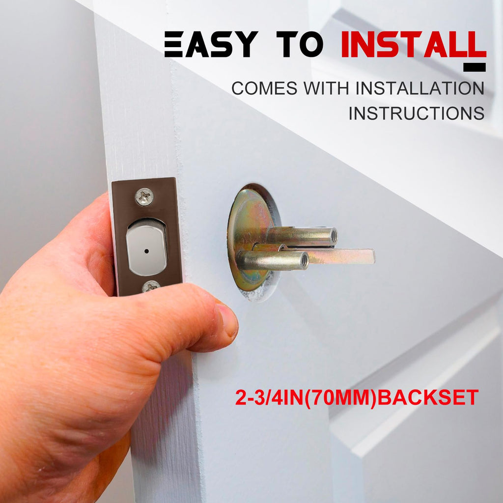 Tandefio 1 Pcs Vacant Occupied Bathroom Lock, in Use Deadbolt with Occupancy Indicator, 304 Stainless Steel, Fit Door Thickness 1 3/8" to 2", Not Adjustable, for Restaurants, Hotels, Offices (Black)