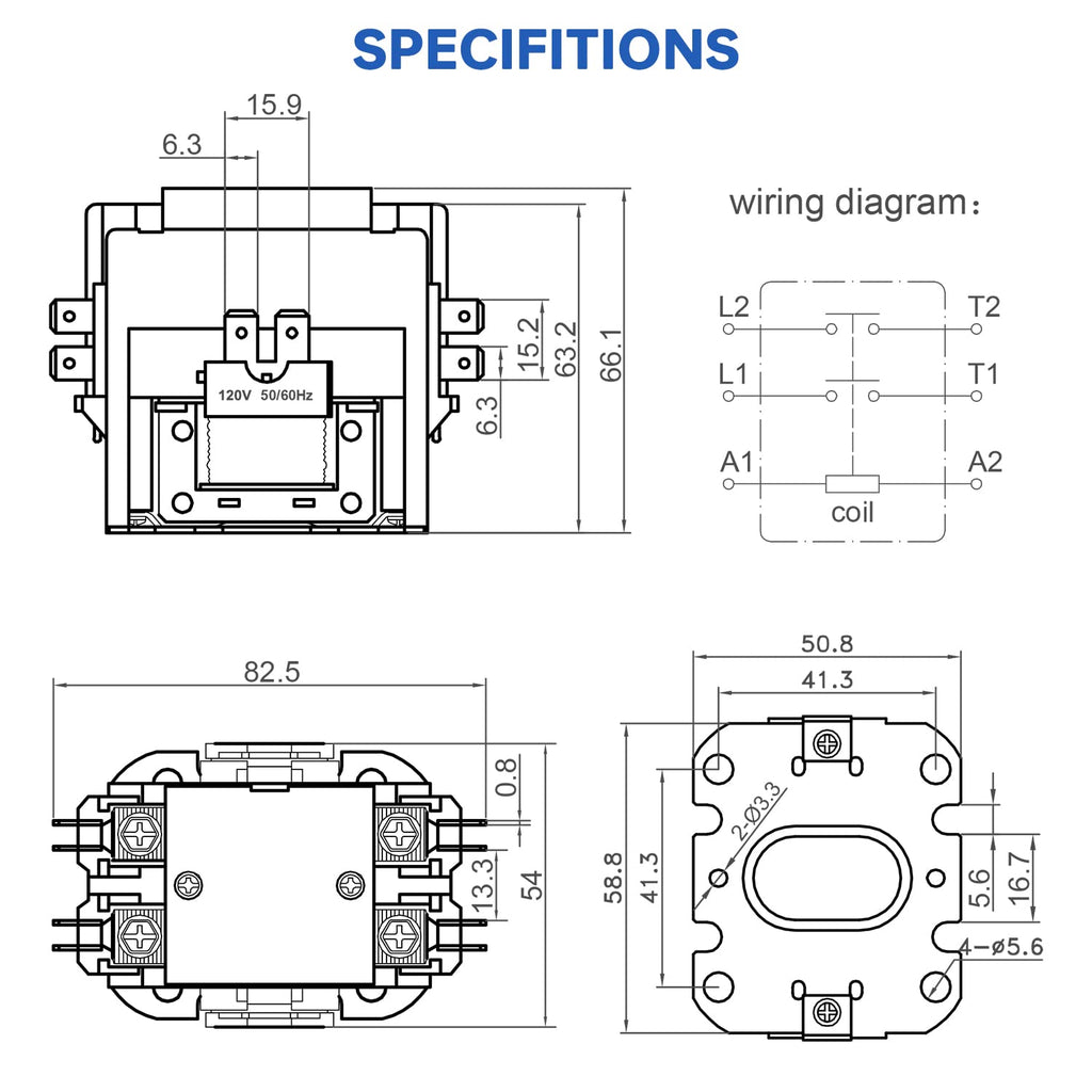 BOJACK 2 Poles FLA 30 Amp Coil 24 VAC Air Conditioner Condenser Compressor Contactor Motor Definite Purpose AC Contactor