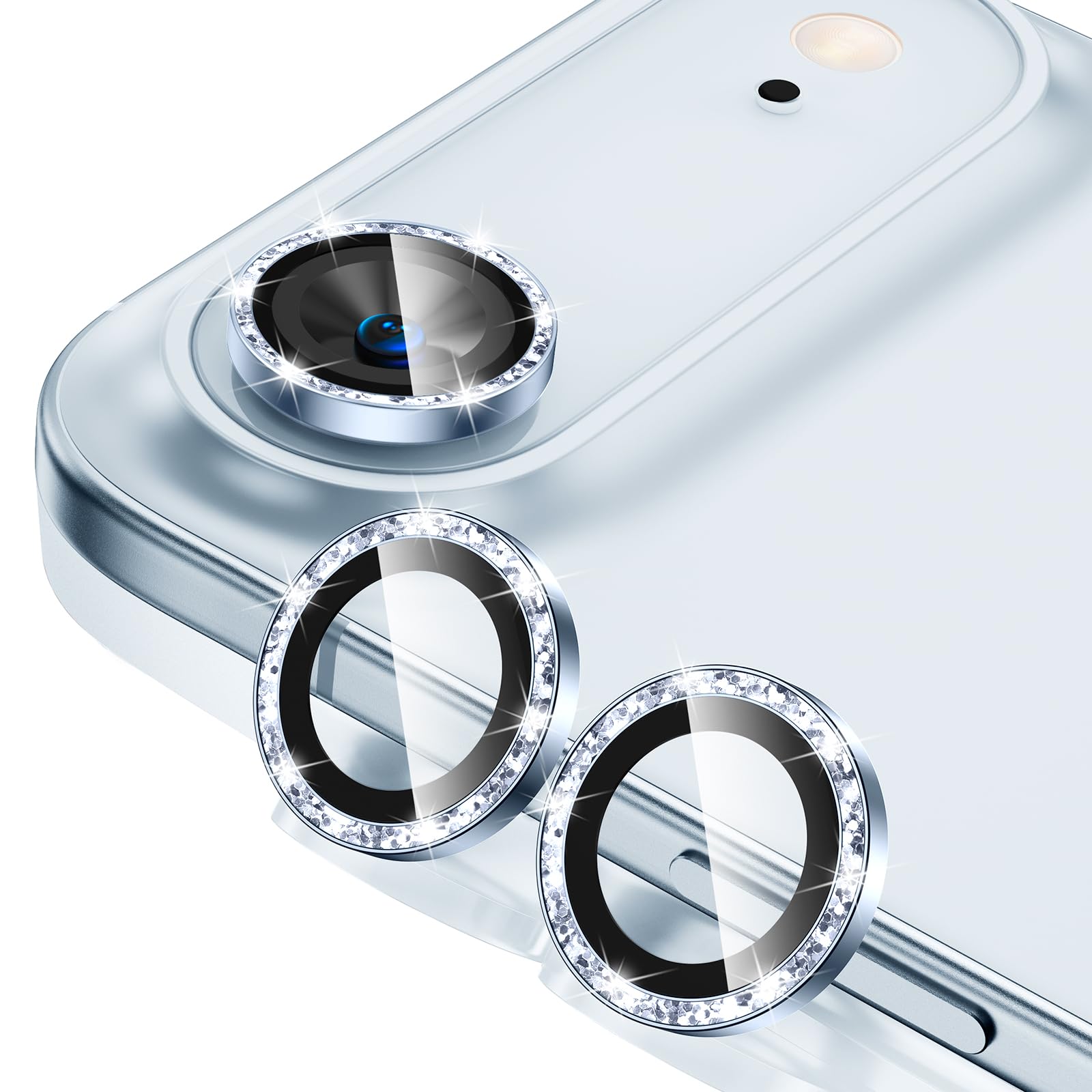 Tensea for iPhone 13 mini/iPhone 13 Camera Lens Protector, 9H Tempered Glass Camera Cover Screen Protector Metal Individual Ring for iPhone 13mini 5.4 inch /13 6.1 inch