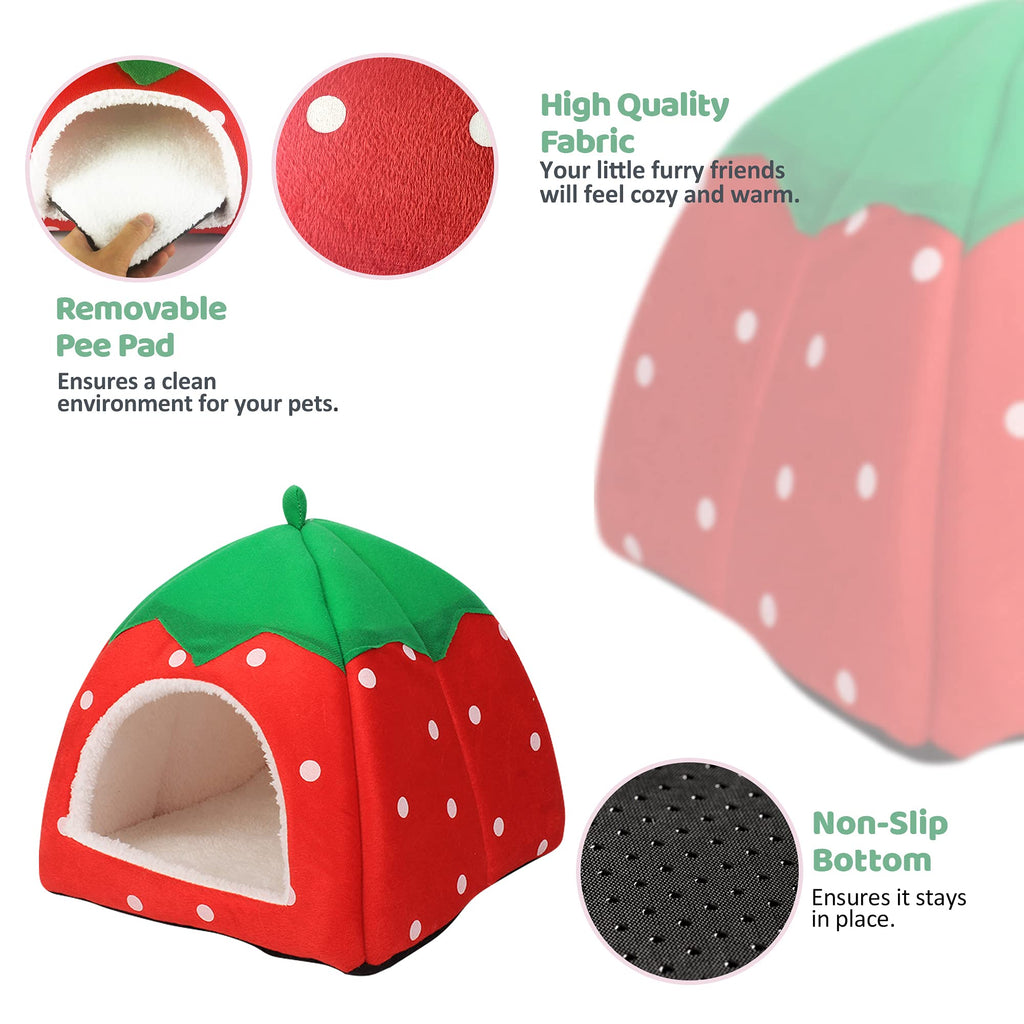 Guinea Pig Hideout Bed Dwarf Rabbit House Cave Accessories Cozy Hide-Out for Little Bunny Hedgehog Ferret Chinchilla&Other Small Animals