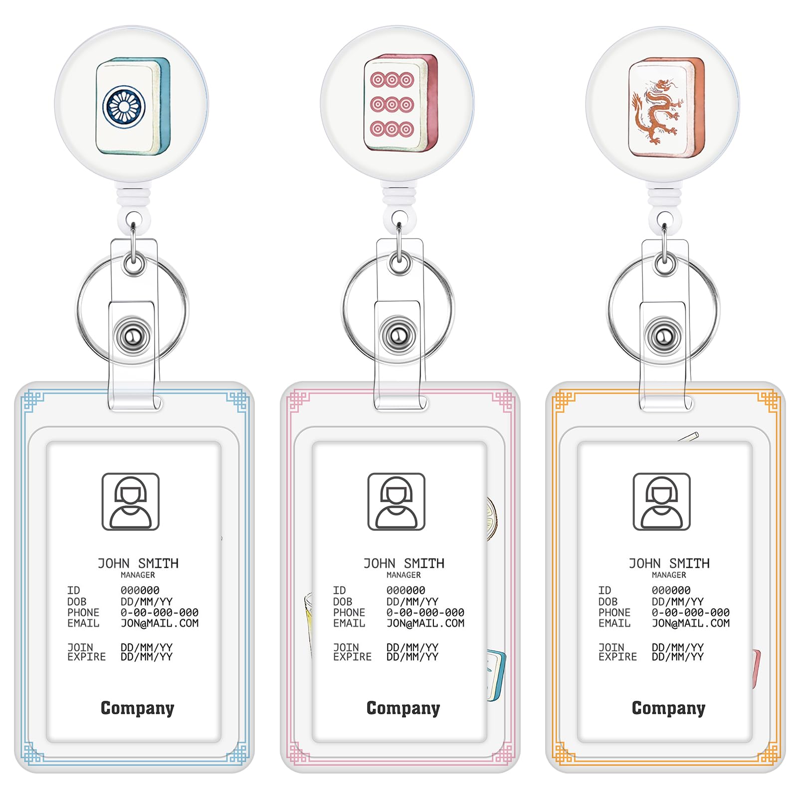 3 Set Badge Holder Retractable Reel Bloom ID Badge Holders with Clip Cute Name Badge Holders for Teacher Nurse Doctor Student Office Workers