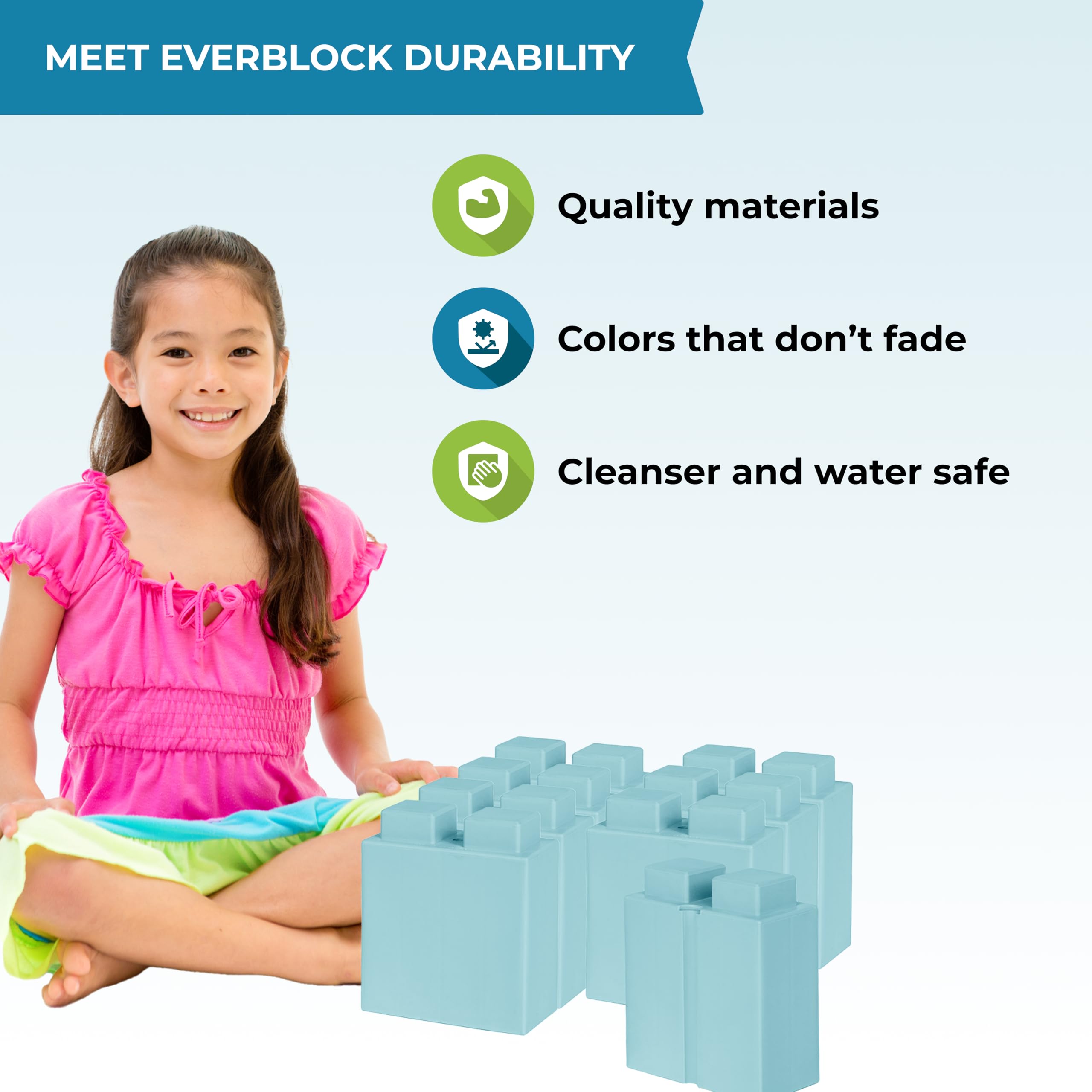 EverBlock 12' x 6' Full Size Plastic Modular Bulk Pack | Giant Building Blocks | Easy to Connect & Reuse | Indoor & Outdoor Use | Build Displays & Structures | Black