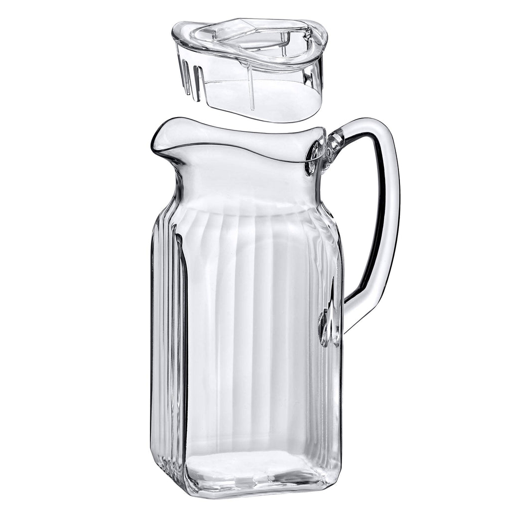 Amazing Abby - Bubbly Whirly - Plastic Pitcher (64 oz, 2 Quart), Clear Water Pitcher with Lid, Fridge Jug, BPA-Free, Shatter-Proof, Great for Iced Tea, Sangria, Lemonade, Juice, Milk, and More