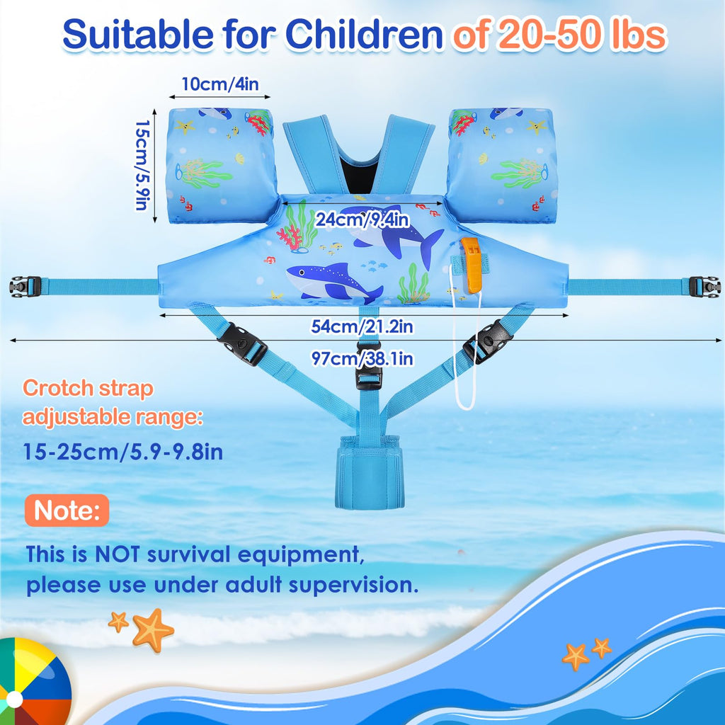 Moko Swim Arm Band for Kids 20-30-50 lbs, Cute Cartoon Toddler Swim Vest, Swimming Water Wings Pool Floaties Sleeve for Children Learn to Swim