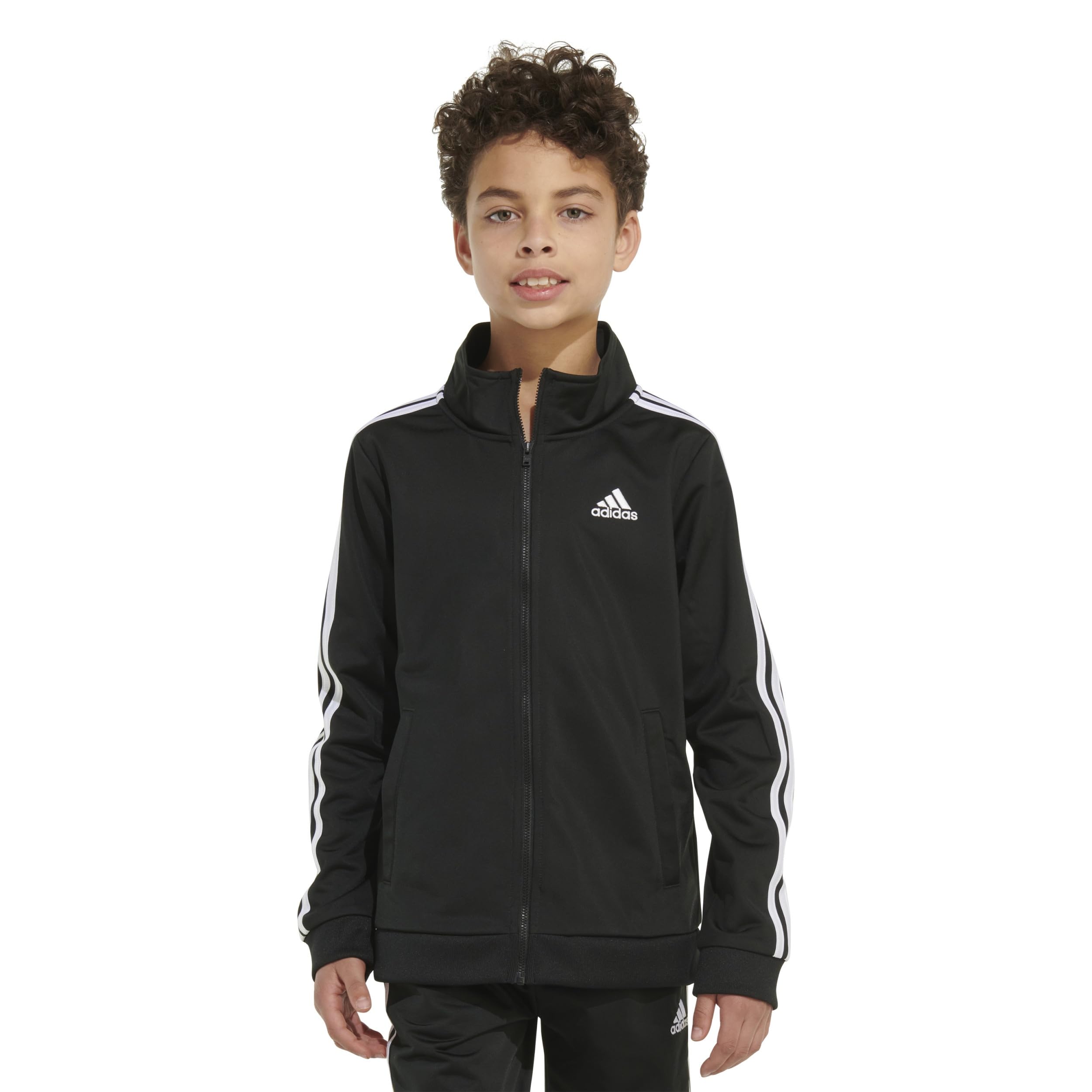 adidas boys Zip Front Iconic Tricot Jacket