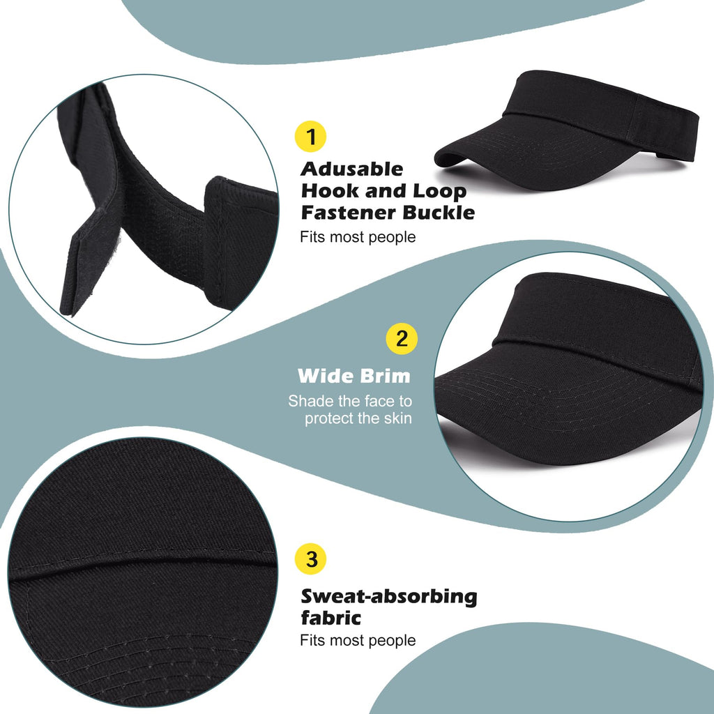 Zando 3.2" Structured Brim Sun Visor Hats for Women, Quick-Dry Lightweight Sports Visor for Golf, Tennis, Pickleball