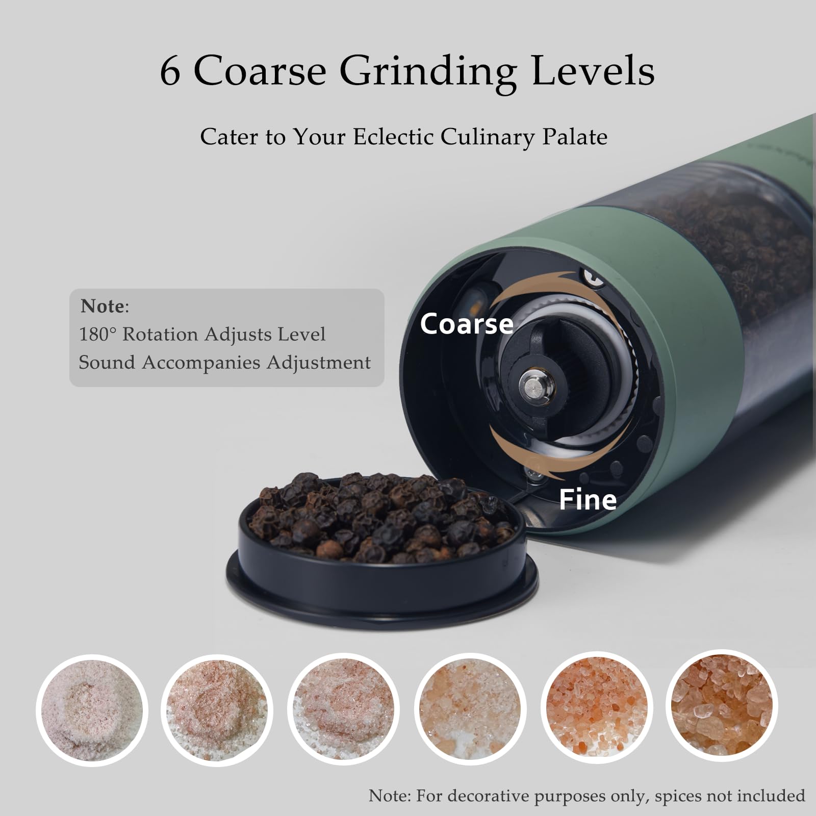 Electric Salt and Pepper Grinder Set, USB Rechargeable, Automatic Salt and Pepper Mill Grinder with Adjustable Coarseness, Electric Salt Shakers, LED Light, Refillable (2 Packs, Black)