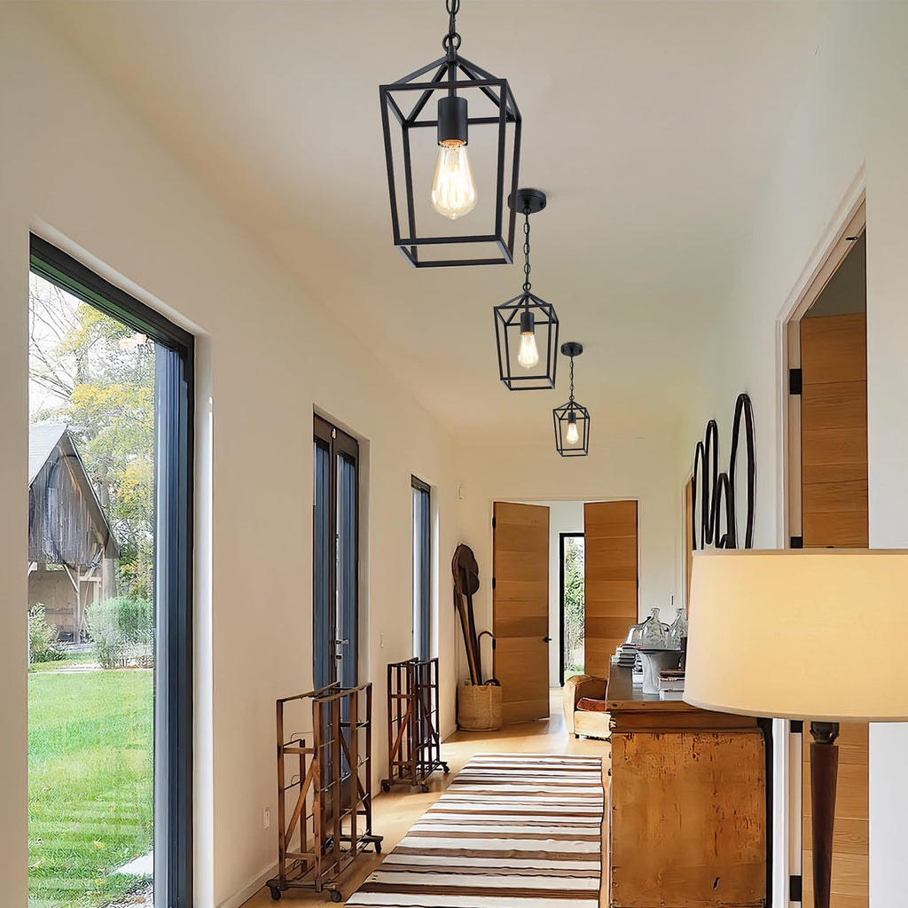Sheetea 2-Pack Gold Pendant Lights Kitchen Island, Modern Mid Century Light Fixtures Hanging Lamp for Kitchen, Farmhouse Kitchen Pendant Lighting Over Island, Metal Cage Design
