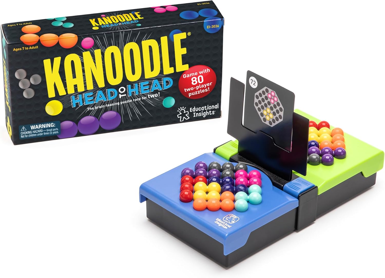 Educational Insights Kanoodle Head-to-Head - 3D Brain Teaser Puzzles for Kids, Spatial Puzzle Games for Adults, Teens and Kids, Problem Solving Toys and Logic Puzzles, Two Player Games
