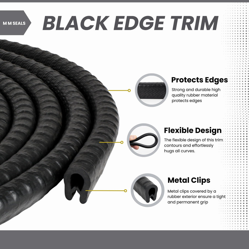 Edge Trim Black Small, Fits 1/16" (3 Feet)