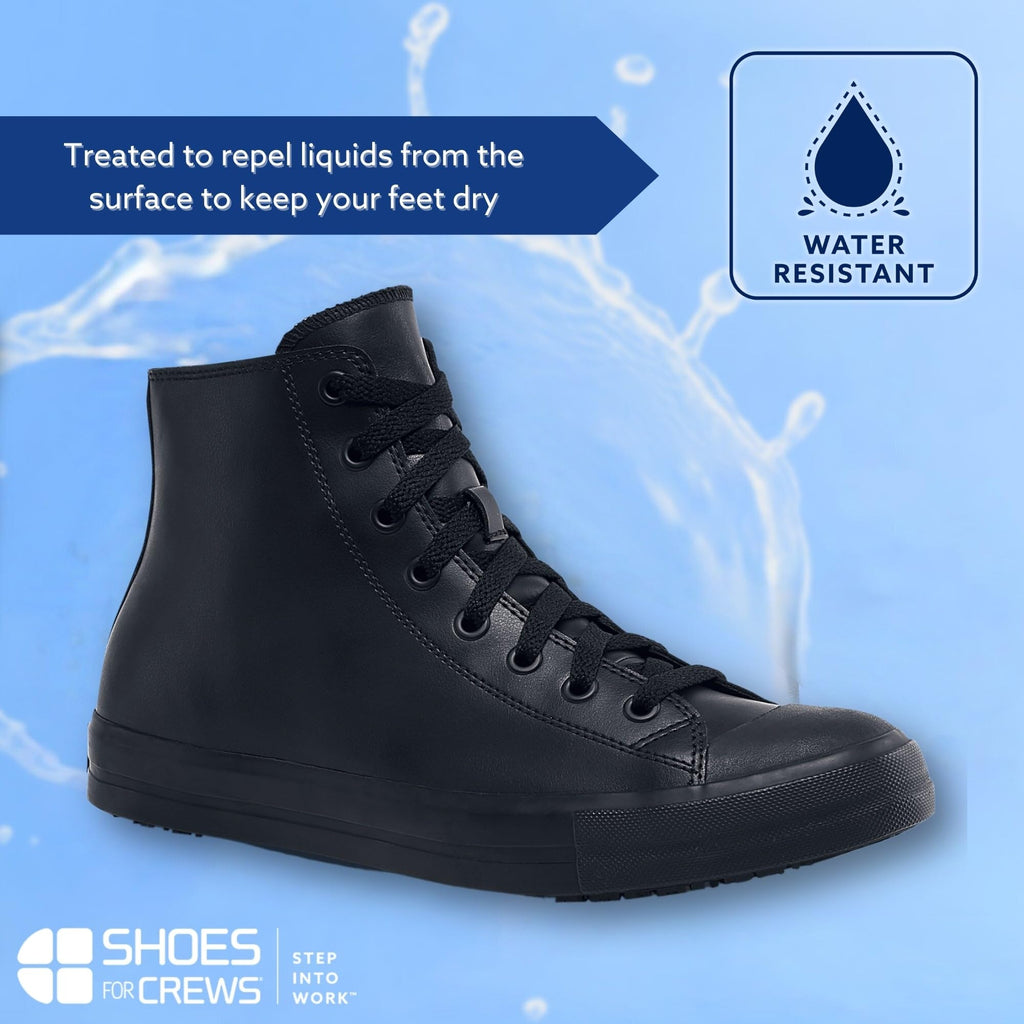 Shoes for Crews Unisex Slip-Resistant High-Top Work Sneakers – Comfortable, Water-Resistant Women's & Men's Shoes for Hospitality, Administrative Roles & More - Pembroke