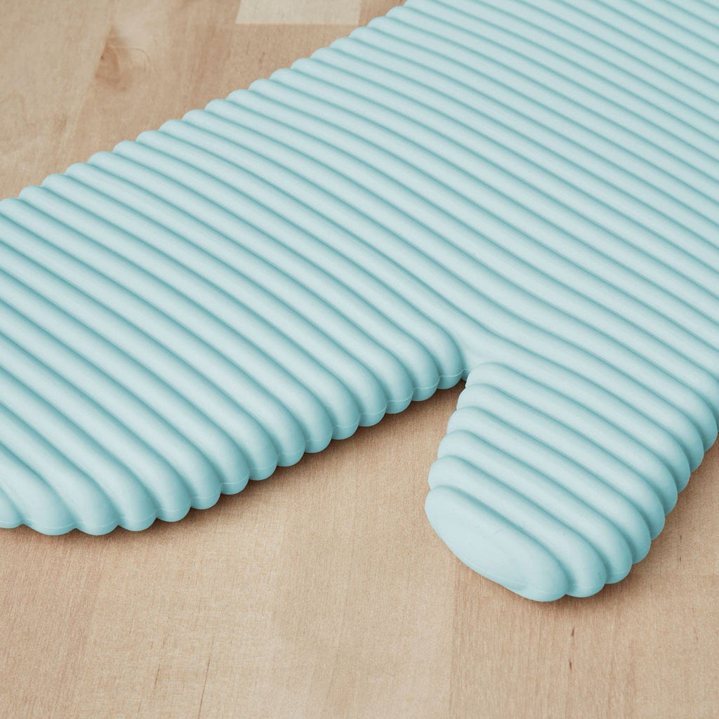 KITCHENAID Ribbed Soft Silicone Oven Mitt 2-Pack Set, 7.5"x13", Aqua Sky