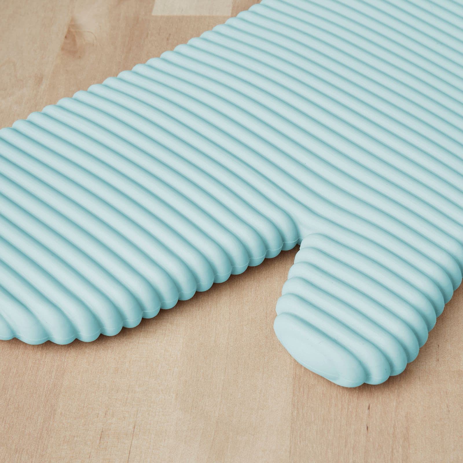 KITCHENAID Ribbed Soft Silicone Oven Mitt 2-Pack Set, 7.5"x13", Aqua Sky