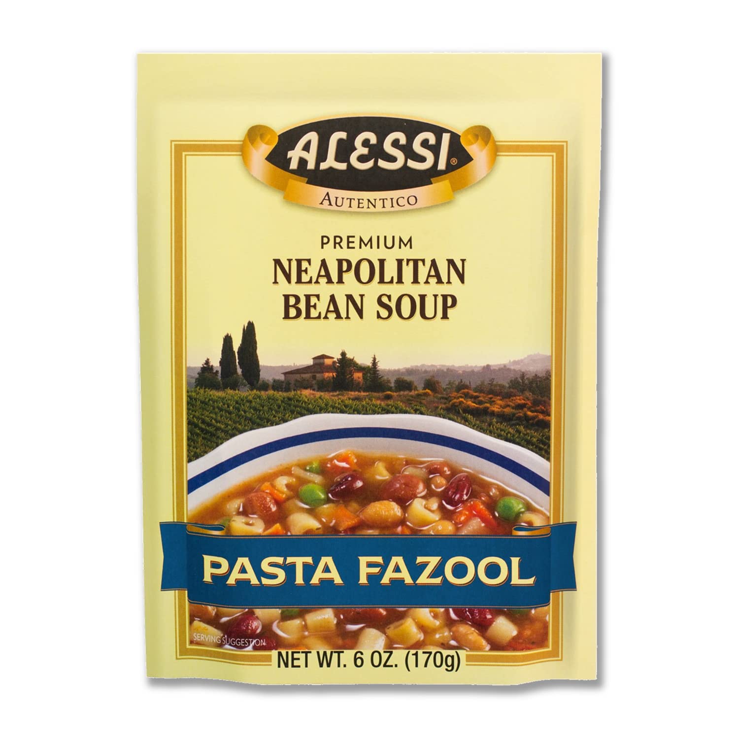 Alessi Autentico Premium Soups, Traditional Flavors, 6oz (Chicken Noodle, Pack of 6)
