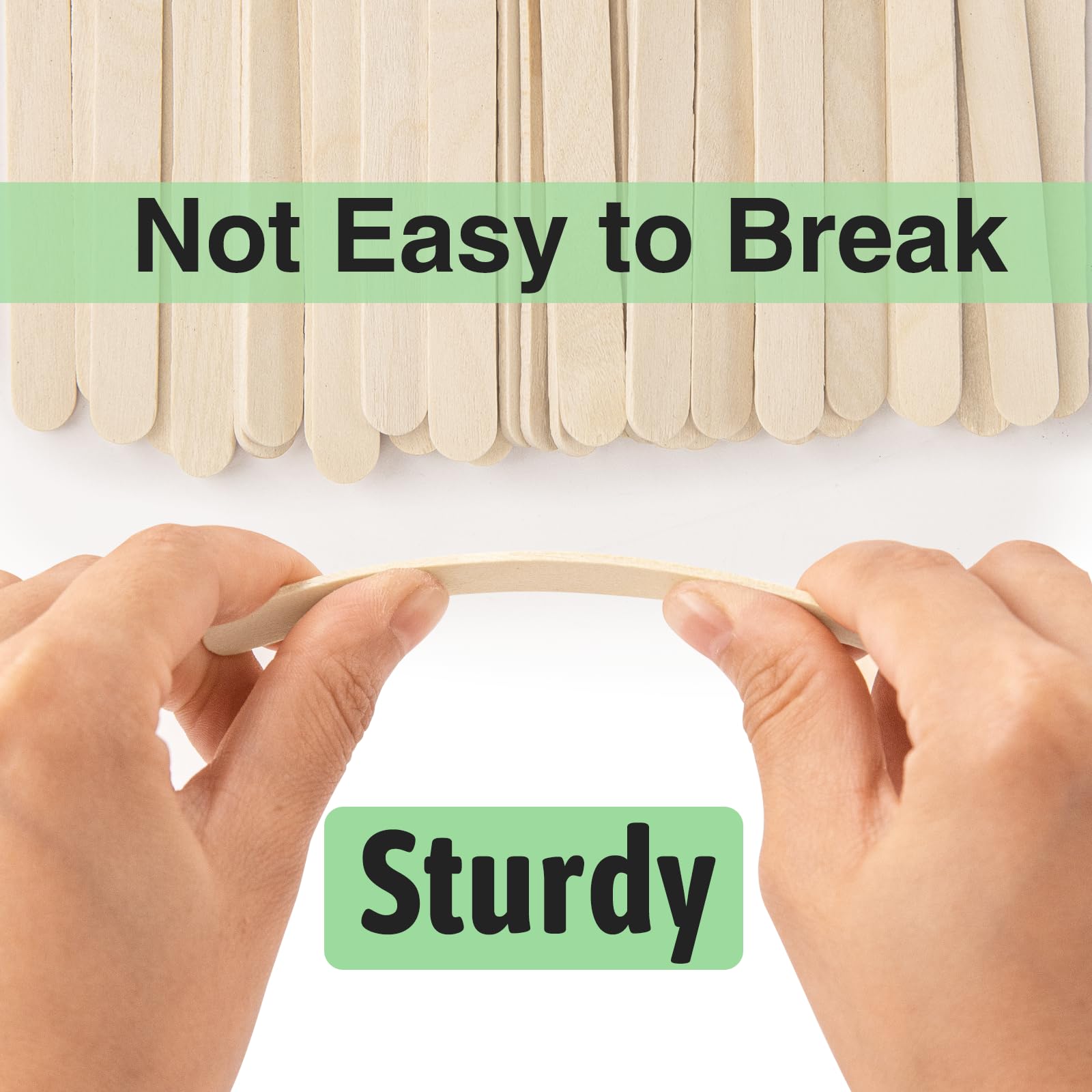 WISYOK 240 Pcs Natural Wood Craft Sticks, Popsicle Sticks, Lolly Sticks for Crafts 4.5 Inch, Ideal for Homeschool Arts and Crafts, Waxing Supplies, Classroom Art Supplies