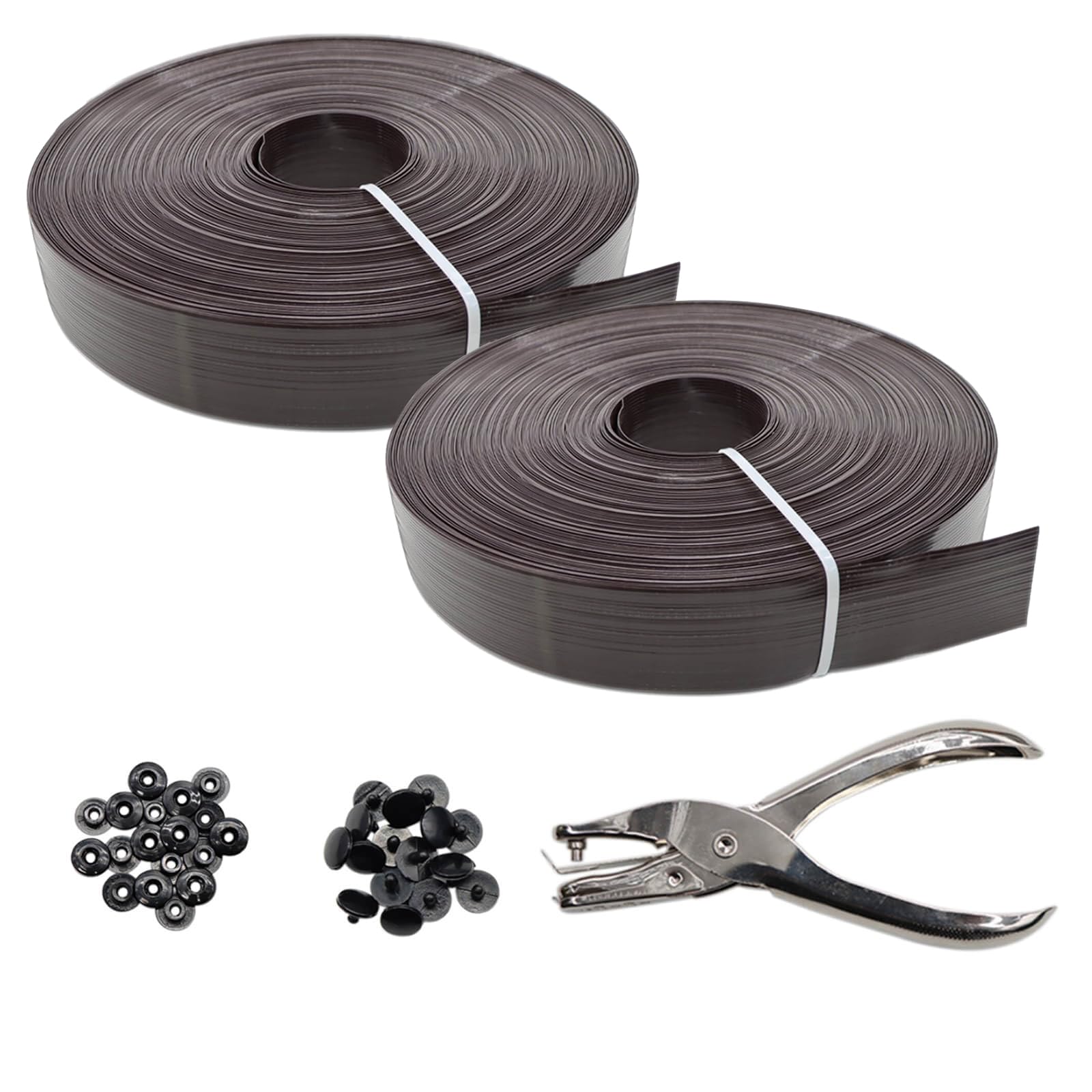 Chain Link Fence Privacy Tape, 246ft x 0.15ft Chain Link Fence Slats, Fence Covering Privacy, Brown (200PCS Button + Puncher Included)