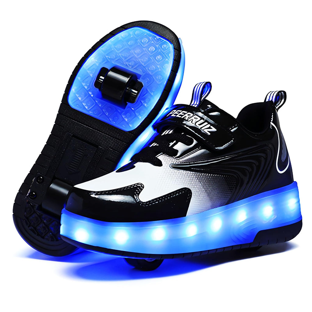 Roller Shoes Girls Sneakers USB Rechargeable 2 Wheels Shoes Roller Skates for Beginner Trainers 16 Modes LED Light Up Flashing Sneaker for Unisex Kids Skate Boys Stylish Footwear Gifts