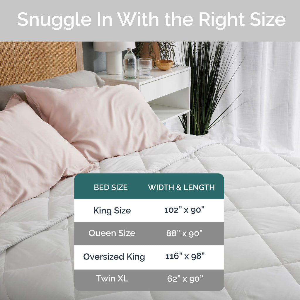 Cooling Comforter Oversized King – Lightweight All Season Down Alternative Duvet Insert, Hypoallergenic Plush Fill, 100% Viscose from Bamboo Cover - Charcoal, 116"x 98"