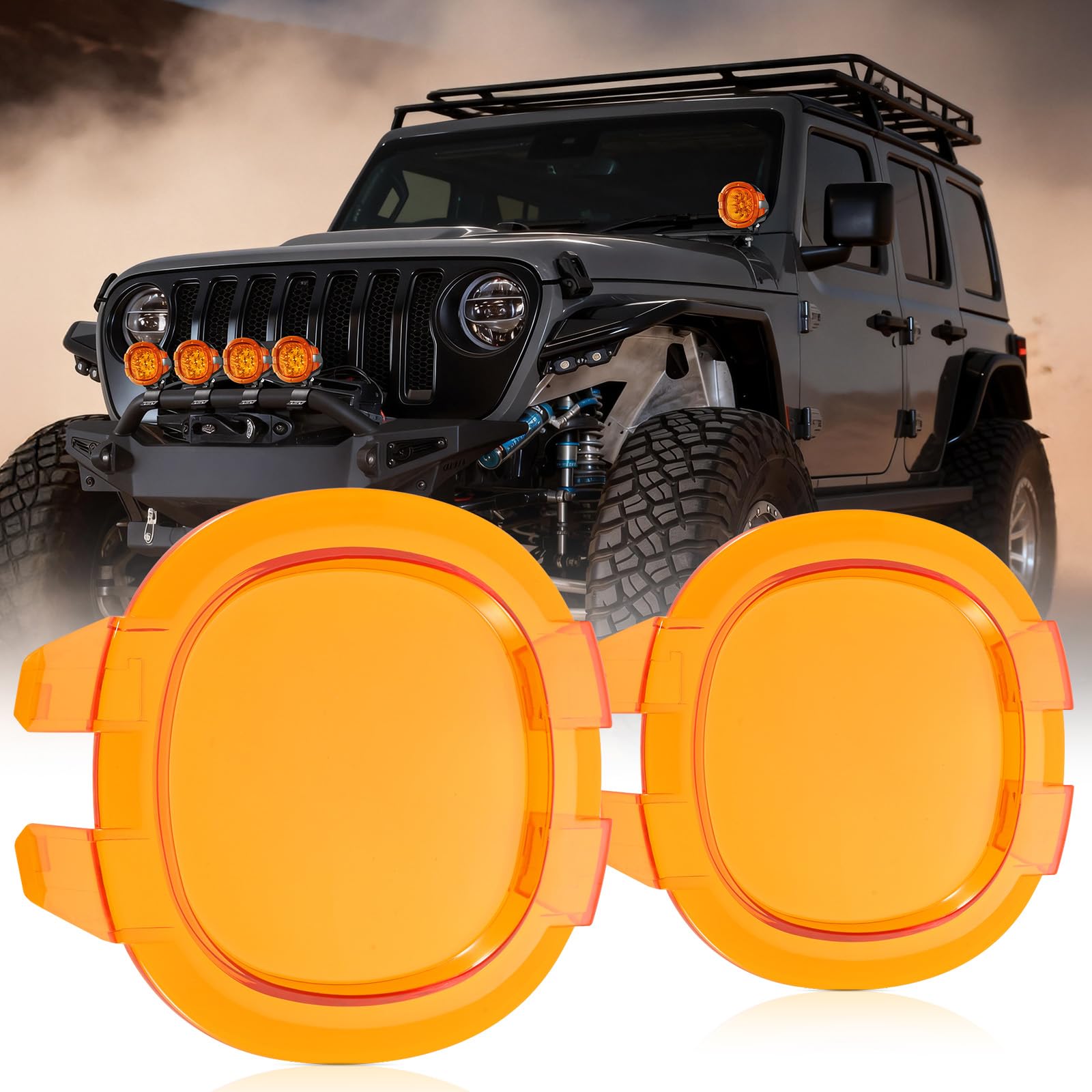 Auxbeam P4 Series Flood Beam LED Pods 4 Inch 90W Round Offroad Fog Lights Driving Flood Light Bar Bumper A-Pillar Hood Mount for Trucks ATV UTV Motorcycle Jeep