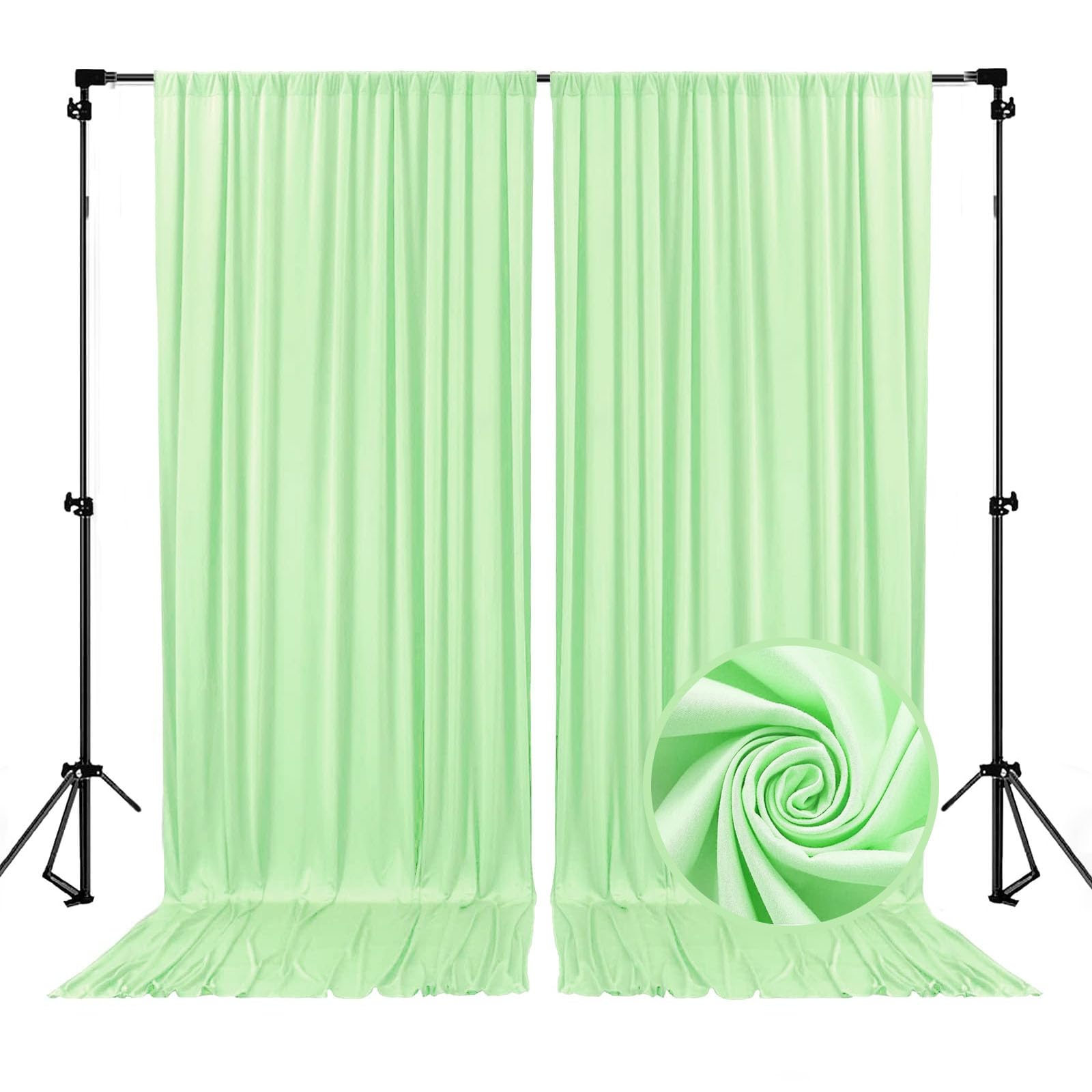 10 x 10 Feet Black A Backdrop Curtain for Partie, Background Curtains for Photoshoot, Birthday, Wedding, Halloween, Thanksgiving, Christmas, New Year Party Decorations 5Ft x 10Ft, 2 Panels