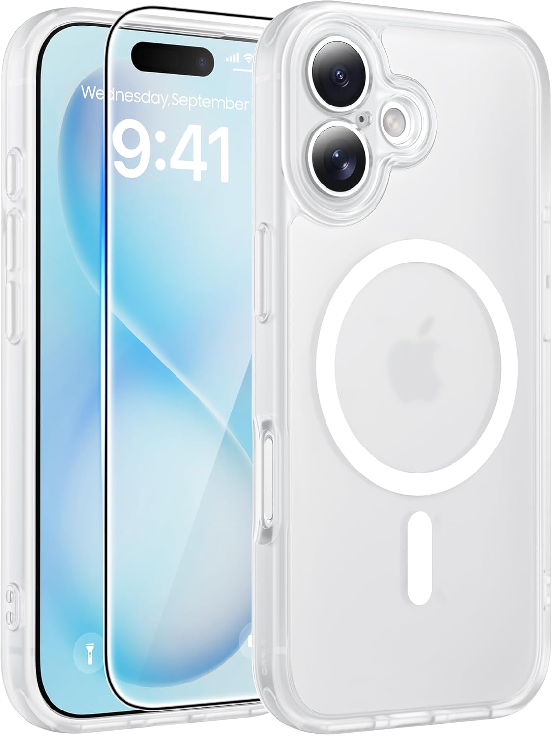 FNTCASE for iPhone 17 Case: [Compatible with Magsafe] Translucent Matte Cases with [Full Camera Protection] [Screen Protector] Military Grade Shockproof Protective Phone Cover - Light Purple