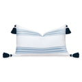 Hofdeco Premium Coastal Patio Indoor Outdoor Lumbar Pillow Cover Only, 12"x20" Water Repellent for Backyard, Couch, Baby Blue Green Floral with Piping