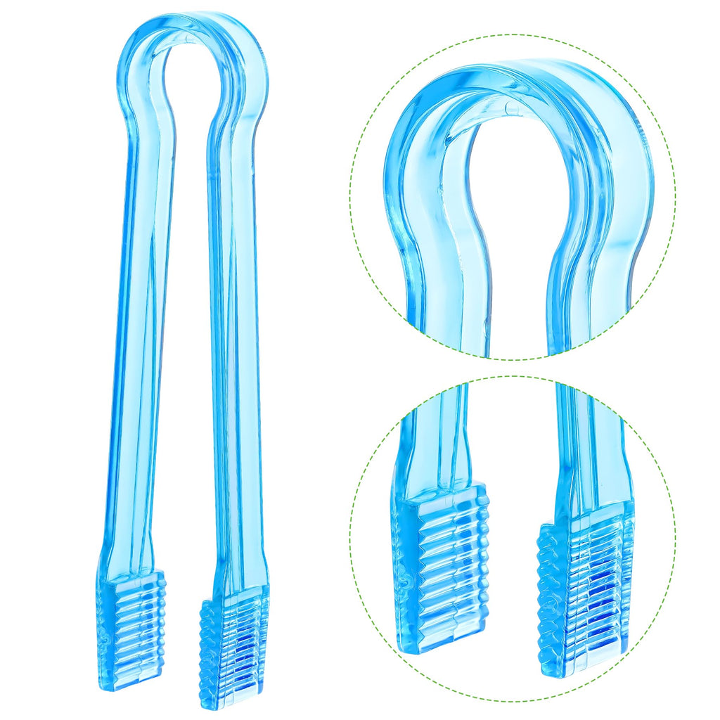 10 Pcs Plastic Buffet Serving Tongs, Clear Kitchen Tongs Mini Serving Utensil Tongs for Food Ice Salad Buffet Barbecue Cookies, 6.3 Inches