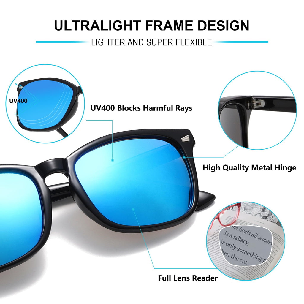 3 Pack Reader Sunglasses For Women Classic Retro Reading Sunglasses UV400 With Metal Hinge