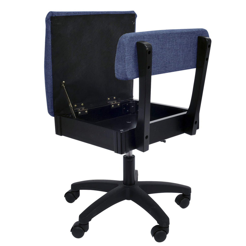 Arrow Sewing H8123 Adjustable Height Hydraulic Sewing and Craft Chair with Under Seat Storage and Solid Fabric, Lady Gray Fabric