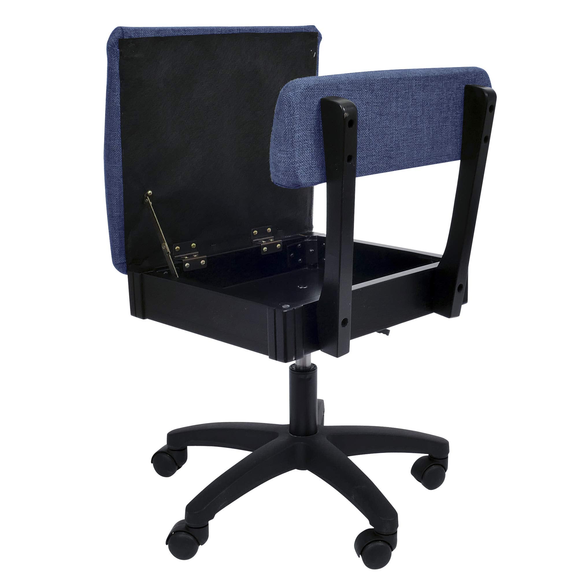 Arrow Sewing H8123 Adjustable Height Hydraulic Sewing and Craft Chair with Under Seat Storage and Solid Fabric, Lady Gray Fabric