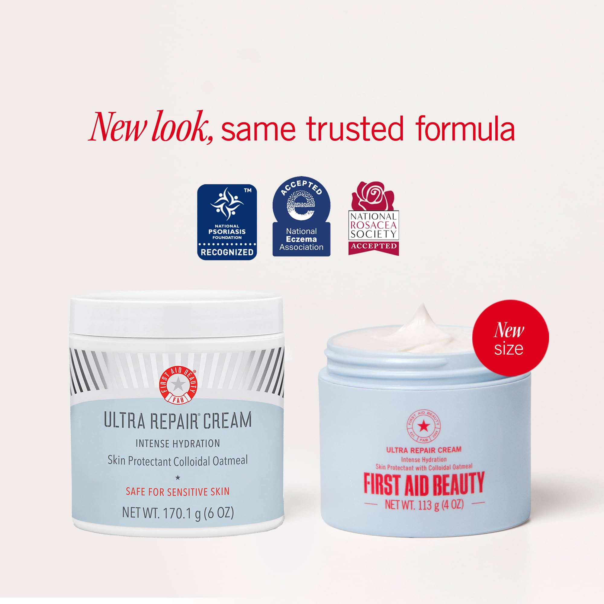 First Aid Beauty Ultra Repair Cream, Intense Hydration Face & Body Moisturizer with Colloidal Oatmeal, Helps Relieve Eczema, Dry Skin Barrier Repair, Fragrance Free