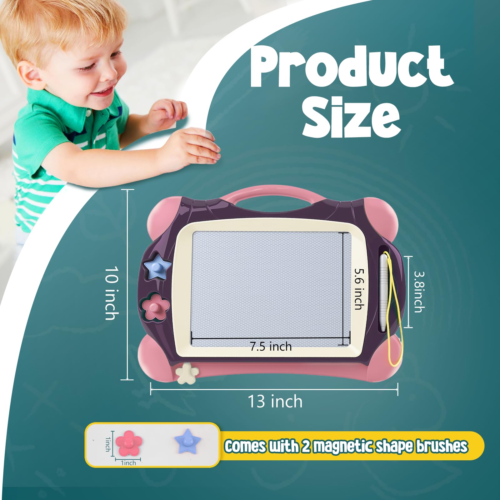 Magnetic Drawing Board, Toddler Toys for Age 1 2 3 Boys Girls, Toddler Drawing Board, Birthday Easter Christmas Halloween Kids Toy Gifts for Boys and Girls