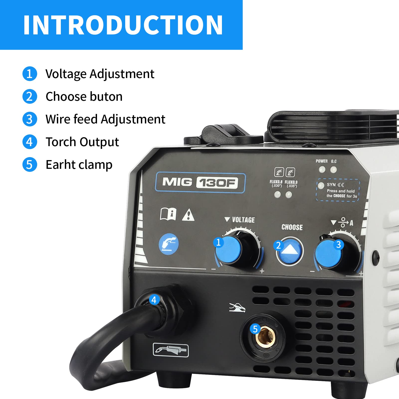 AZZUNO MIG Welder Machine 110V/220V, 155Amp 5-in-1 Gas MIG/Aluminum MIG/Gasless Flux MIG/Lift TIG/Stick Welding Machine, Wire Feed Welder