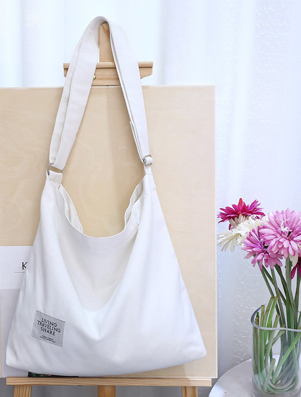 Covelin Women's Retro Large Size Canvas Shoulder Bag Hobo Crossbody Handbag Casual Tote
