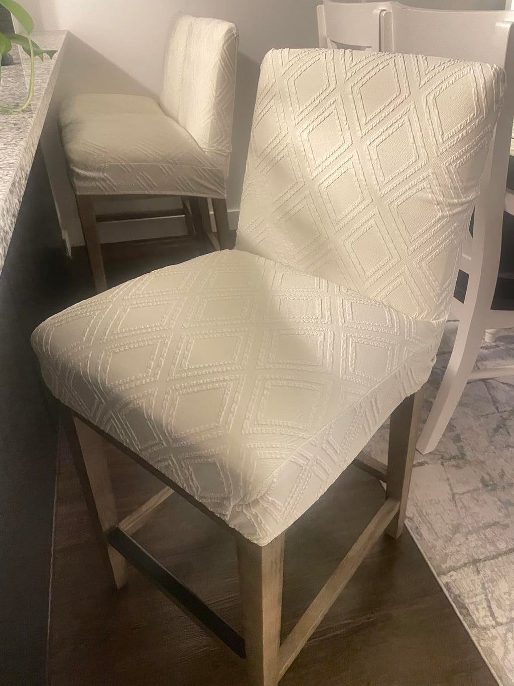 SearchI Bar Stool Covers Set of 2, Stretch Washable Barstool Seat Covers, Counter Height Chair Covers for Kitchen Dining Room Cafe (Ball Flower)
