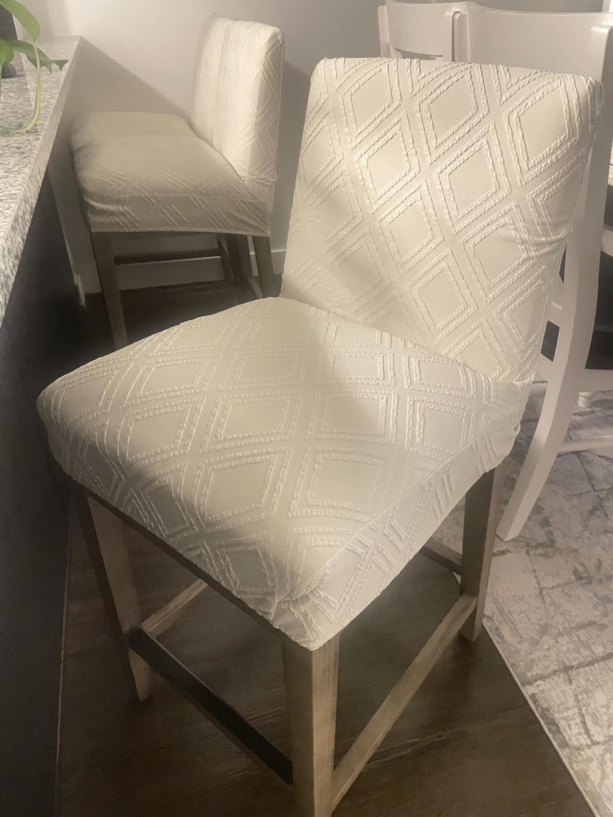 SearchI Bar Stool Covers Set of 2, Stretch Washable Barstool Seat Covers, Counter Height Chair Covers for Kitchen Dining Room Cafe (Ball Flower)