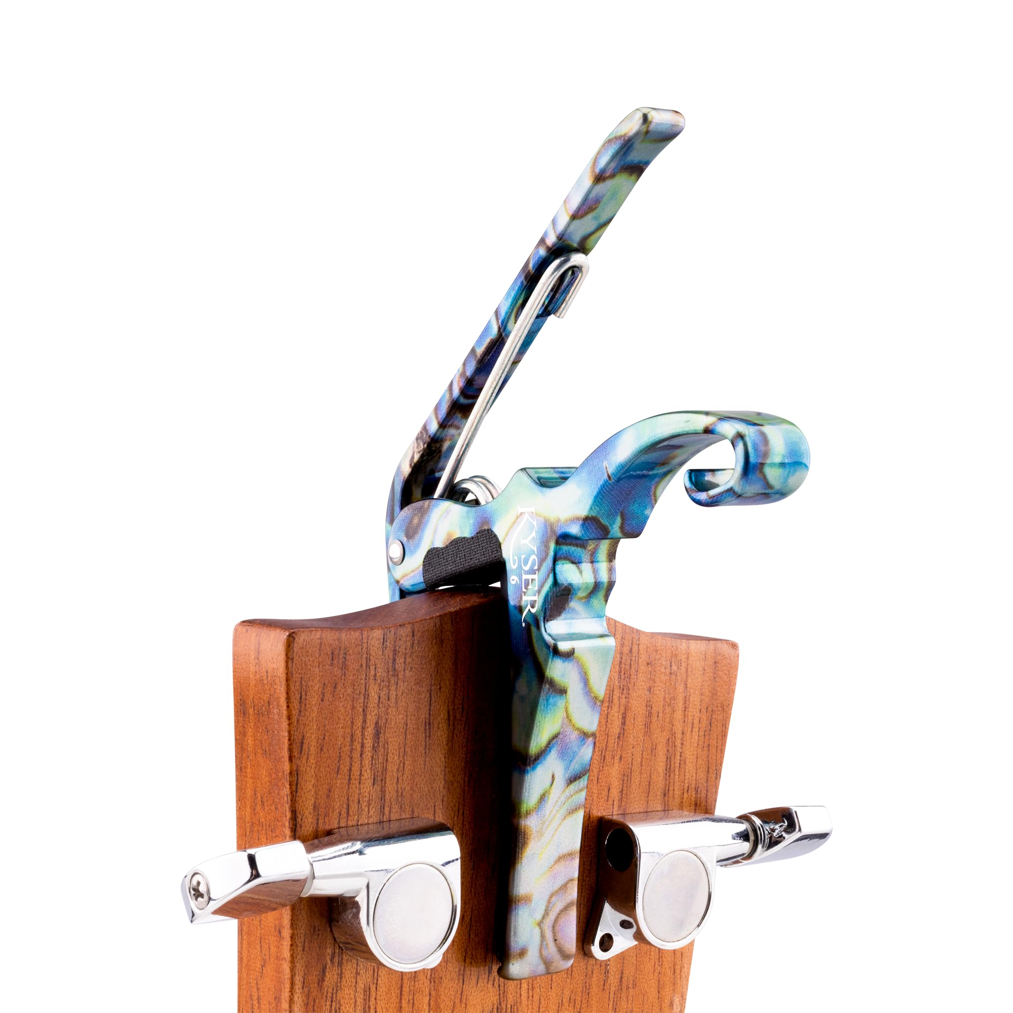 Kyser Musical Products Quick-Change Guitar Capo, KG6ABA, Abalone - For 6-String Acoustic Guitars, Made in USA, Quality, Strong, Lightweight, Quick & Easy Key Changes, Innovative, Perfect Fit